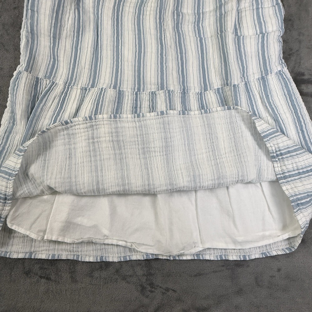 ANN TAYLOR  Maxi Dress Linen Striped Size S Coastal Blue White - Picture 6 of 8